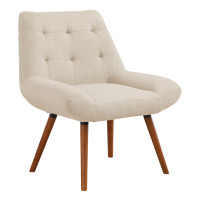 OSP Home Furnishings CLC-M52 Calico Accent Chair in Cream Fabric with Amber Legs